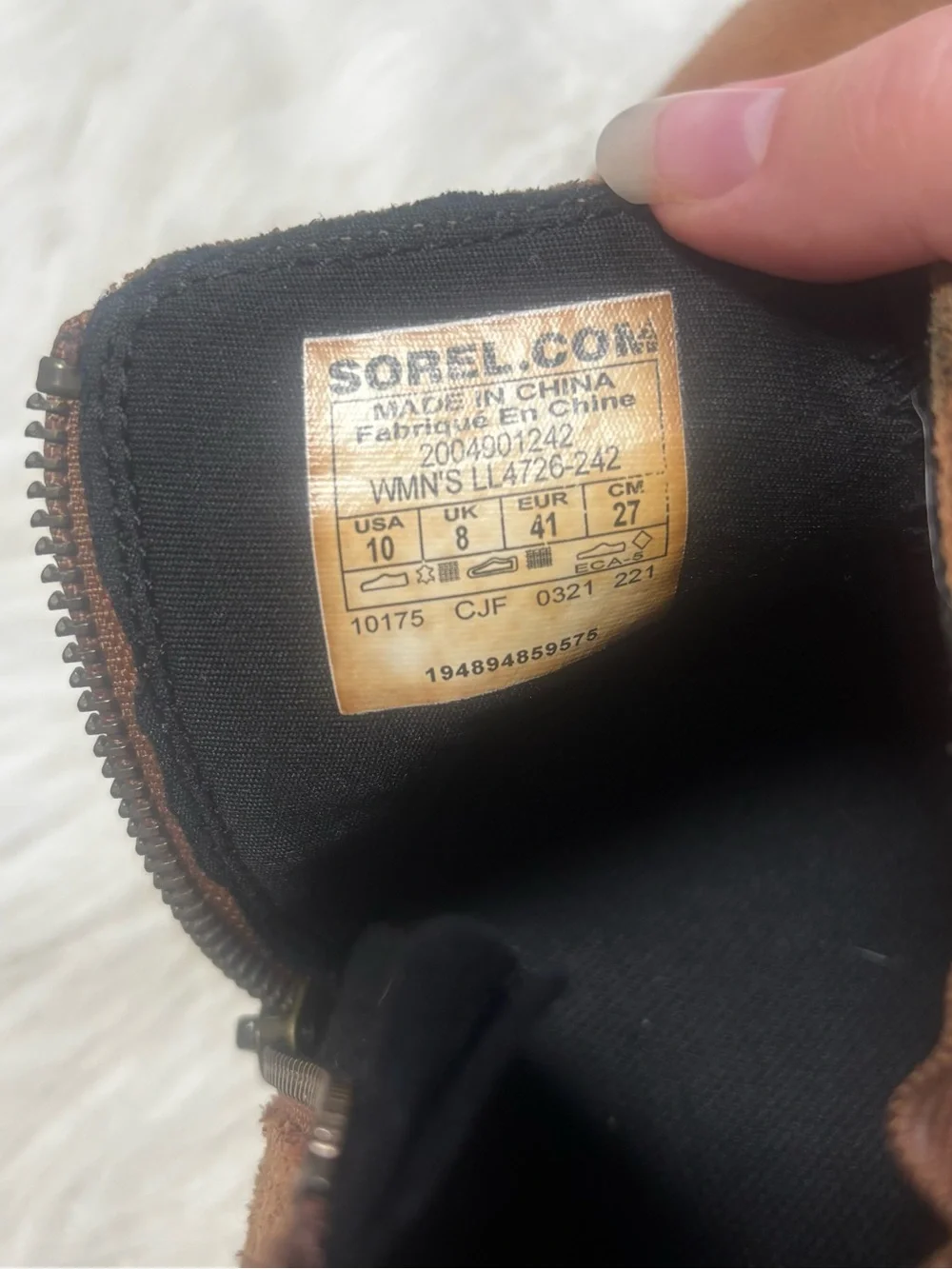 Sorel “Elvie” Chestnut Brown Leather Zip Wedge Ankle Booties size Women’s 10